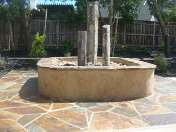Natural Pennsylvania Bluestone flagstone patio with mortar joints installed in El Dorado Hills, CA