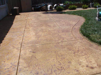 Custom stained concrete service installed by Delta Construction & Landscaping in Elk Grove.