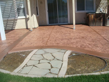 Custom stained concrete service installed by Delta Construction & Landscaping in Elk Grove.